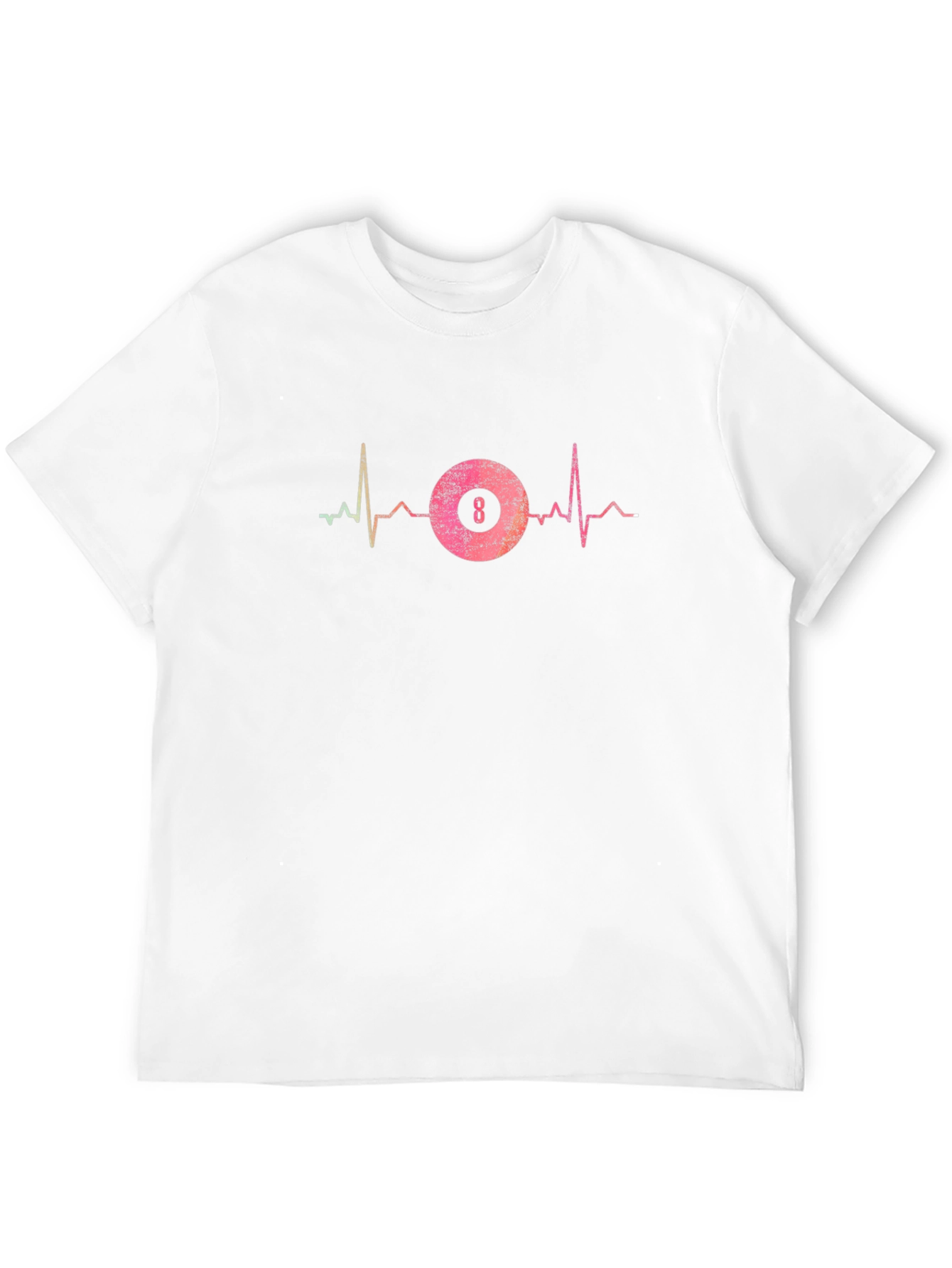 8 Ball Heartbeat Graphic T-Shirt - Pool Player Tee