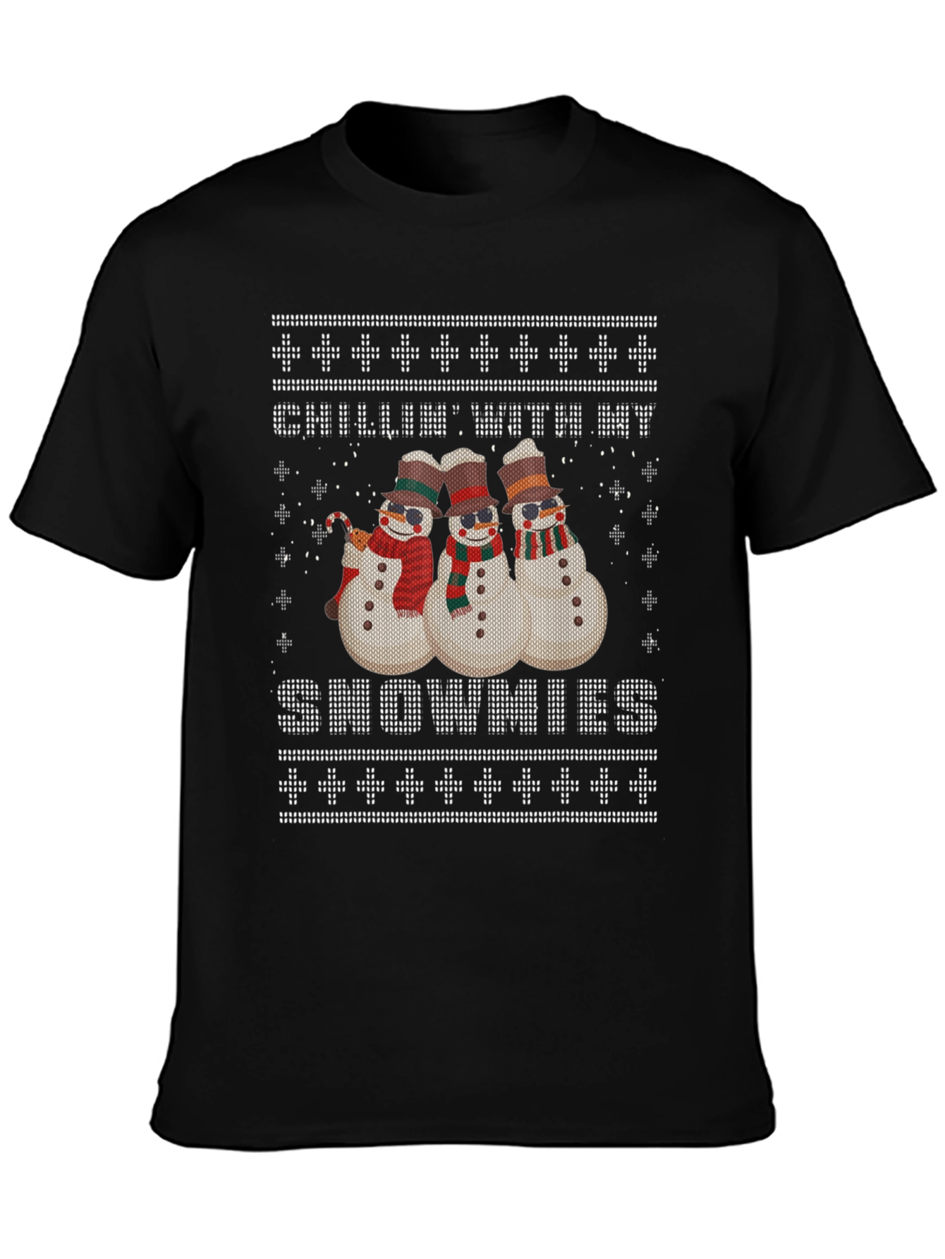 Chillin With My Snowmies Ugly Christmas T-Shirt
