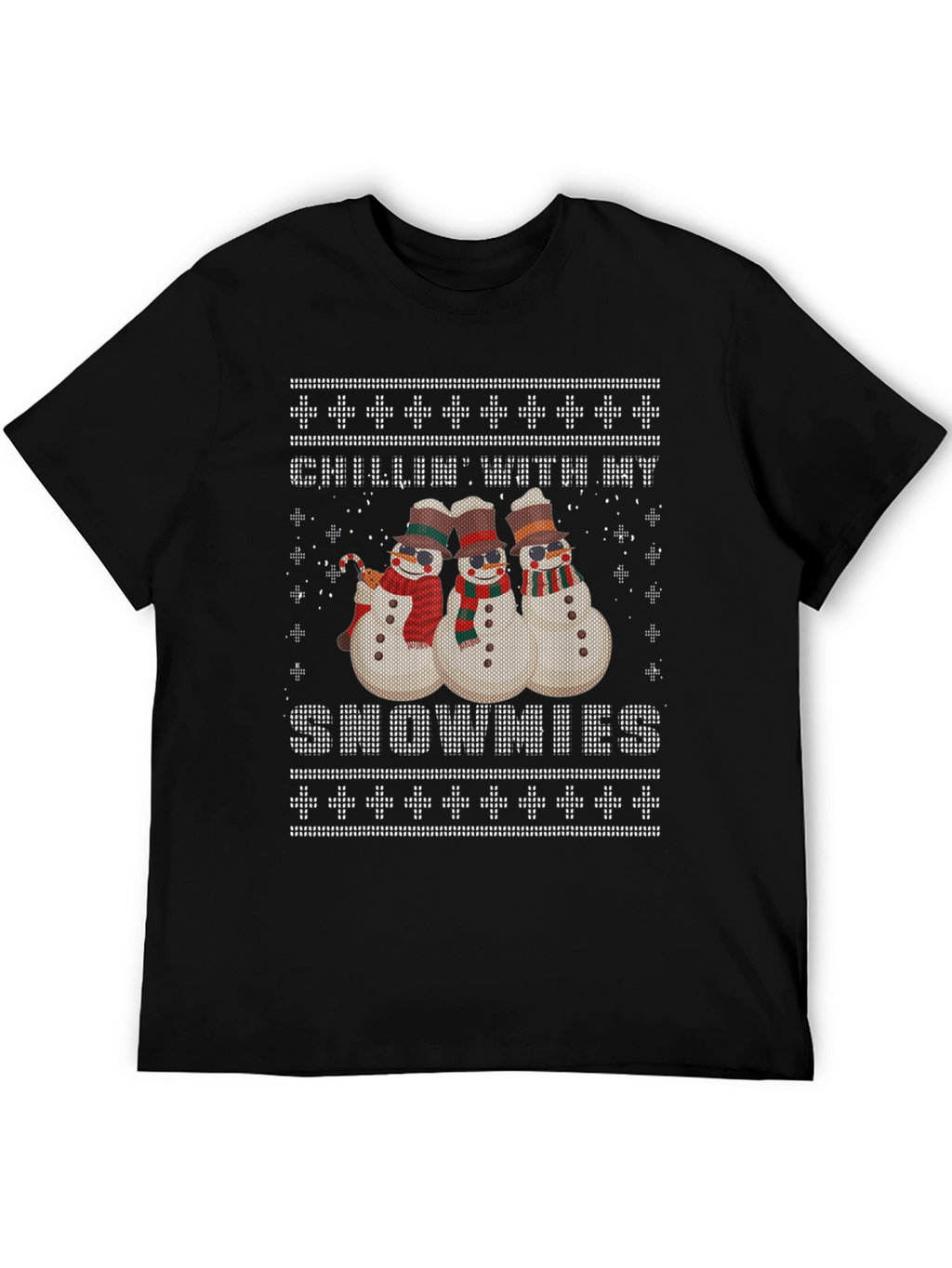 Chillin With My Snowmies Ugly Christmas T-Shirt
