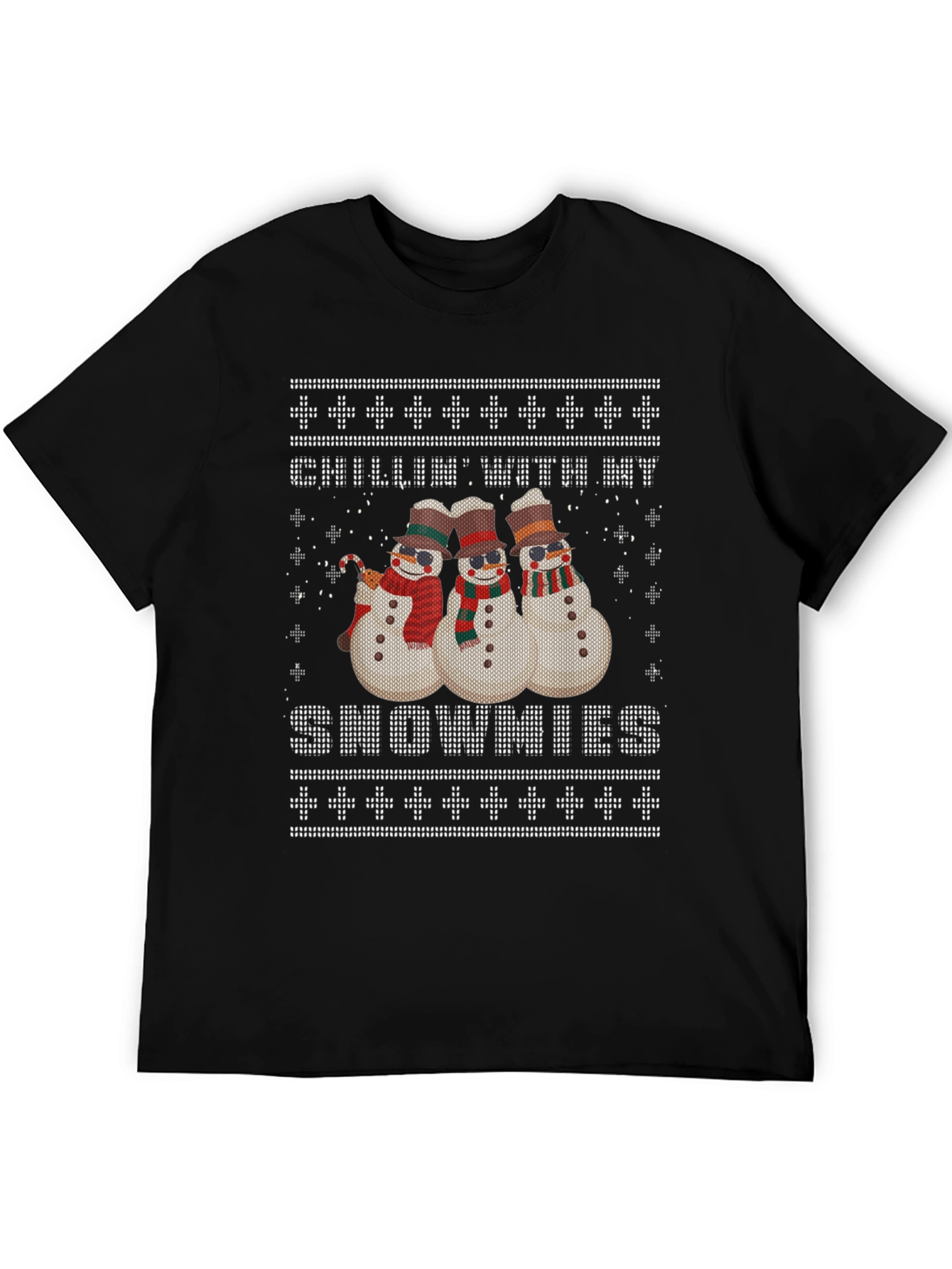 Chillin With My Snowmies Ugly Christmas T-Shirt