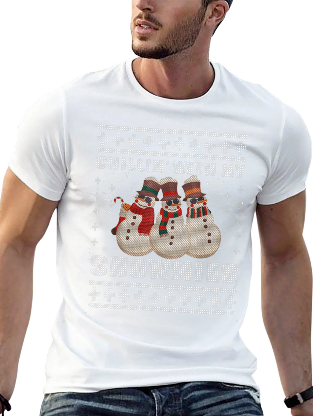 Chillin With My Snowmies Ugly Christmas T-Shirt