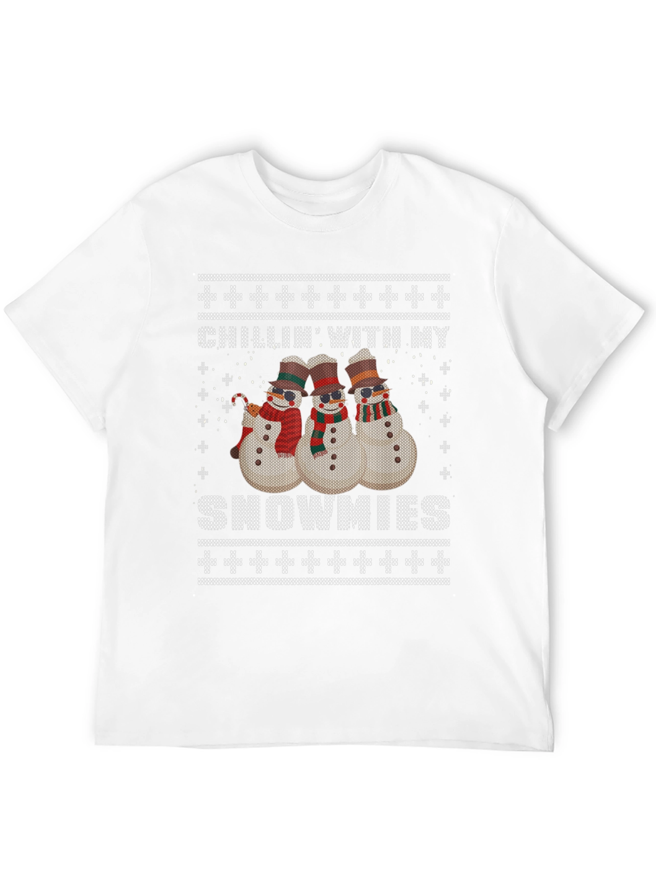 Chillin With My Snowmies Ugly Christmas T-Shirt