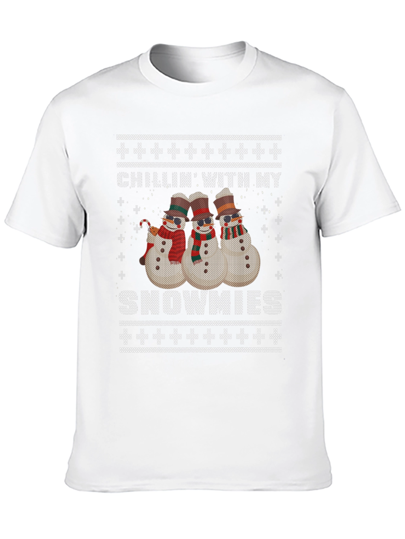 Chillin With My Snowmies Ugly Christmas T-Shirt