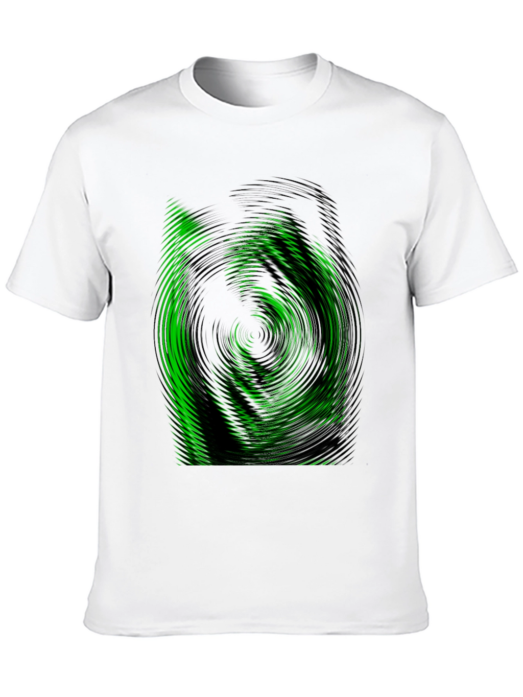 Green Vortex Graphic Black T-Shirt
