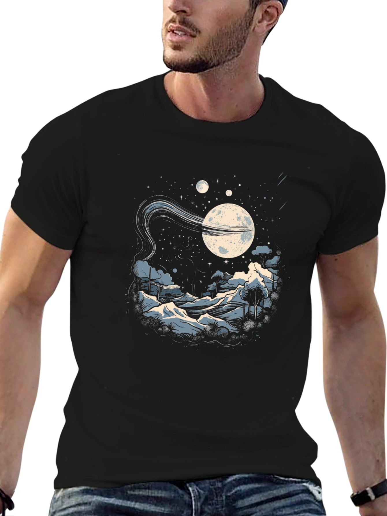 Cosmic Nightscape Graphic Tee