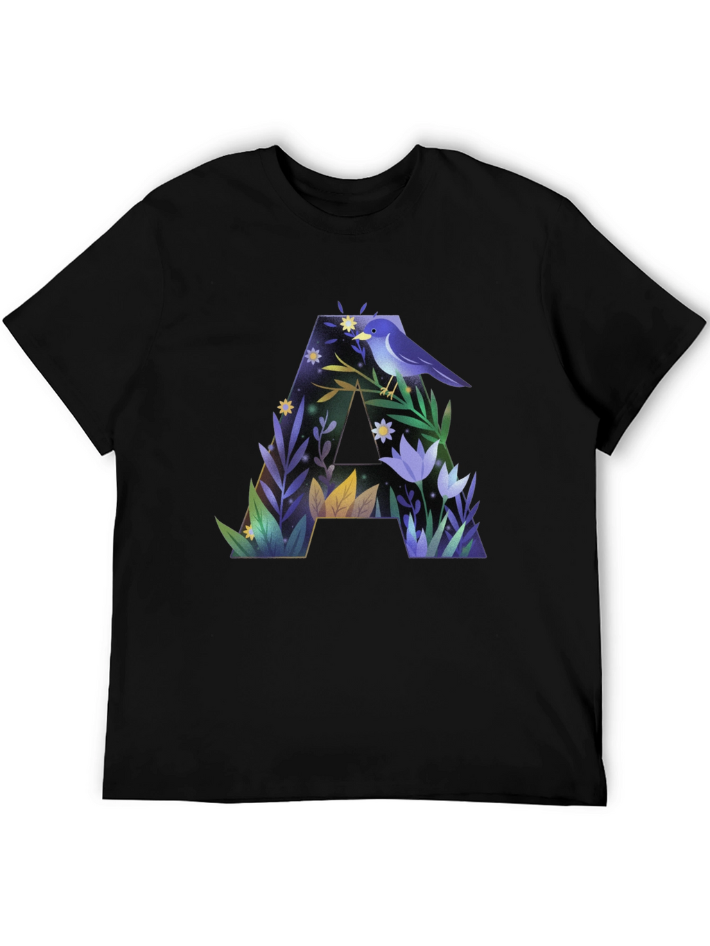 Botanical A Letter Graphic T-Shirt