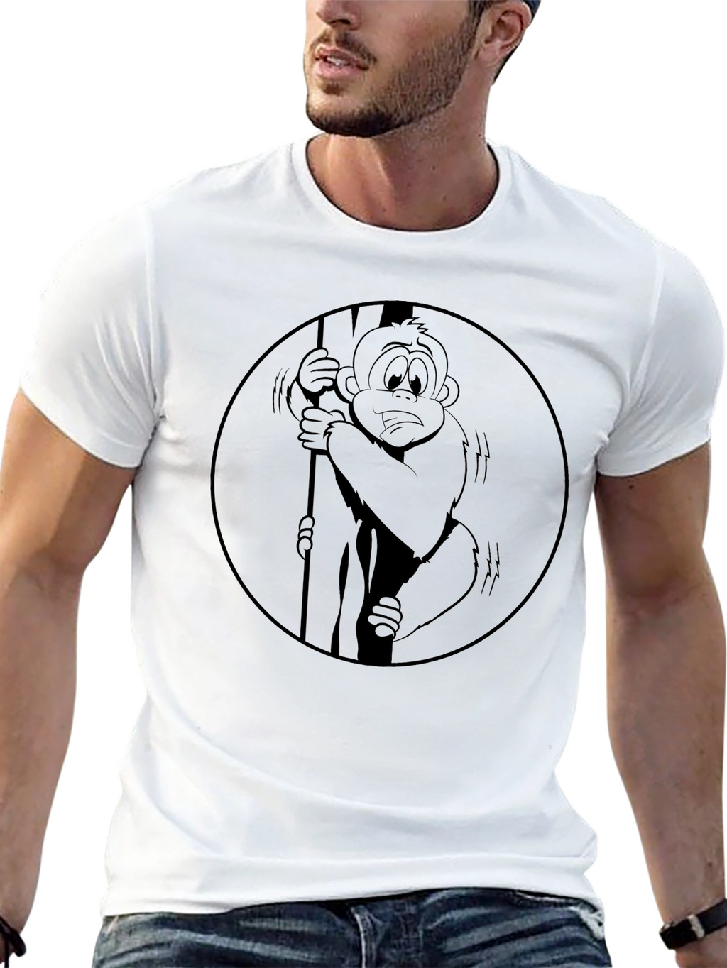Monkey in Circle Graphic Tee