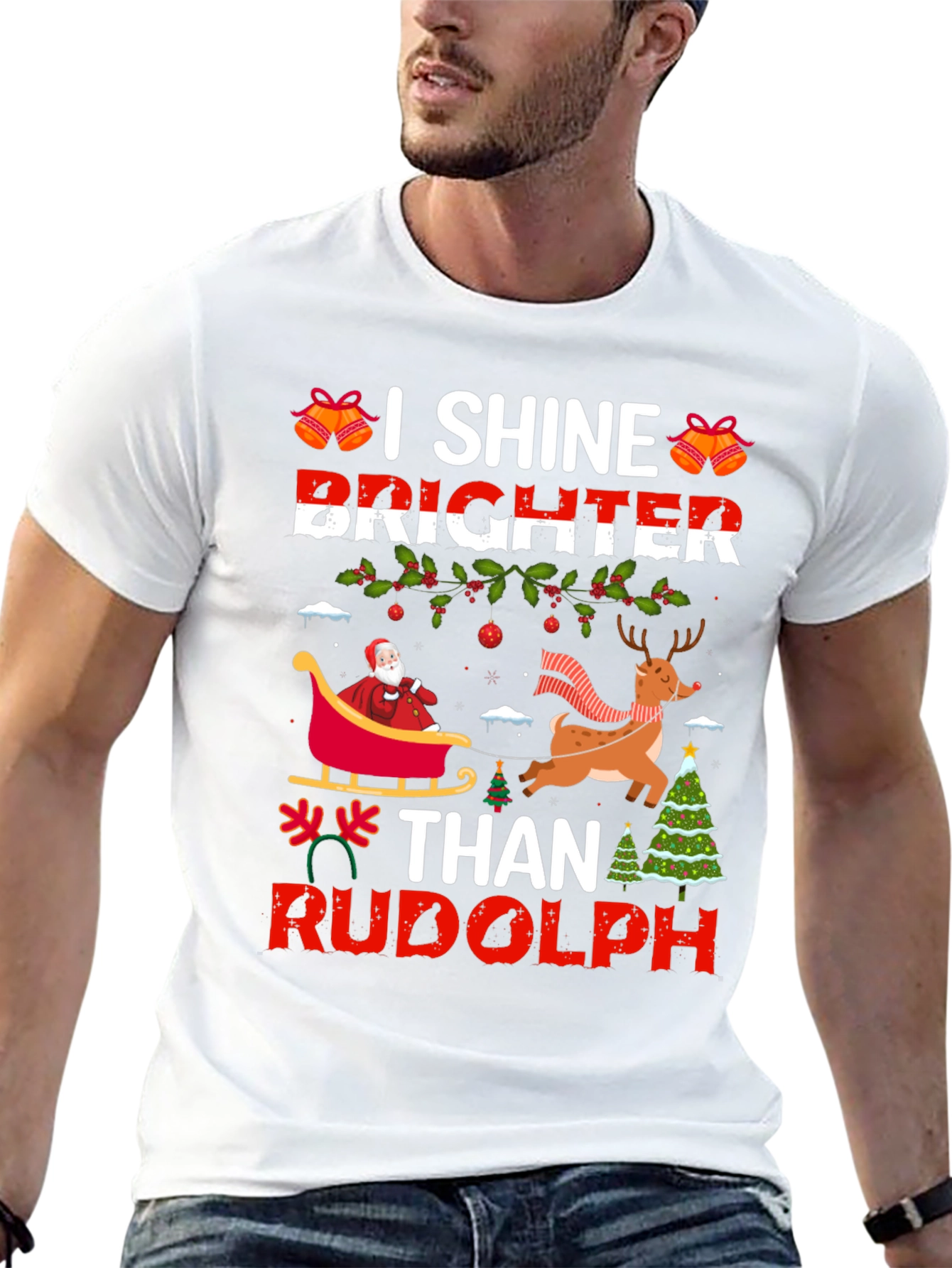 I Shine Brighter Than Rudolph Christmas T-Shirt