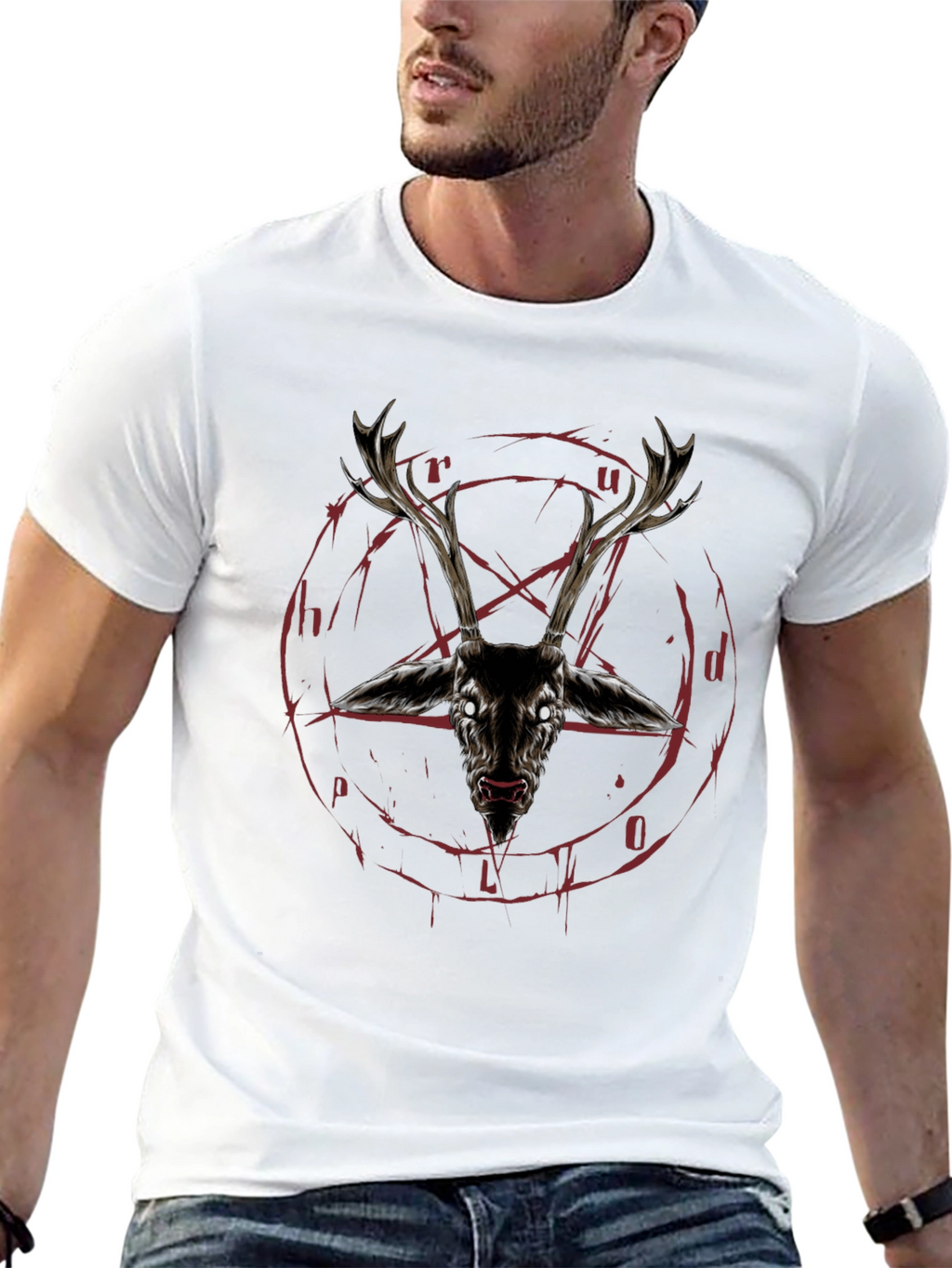 Occult Deer Head Graphic Tee