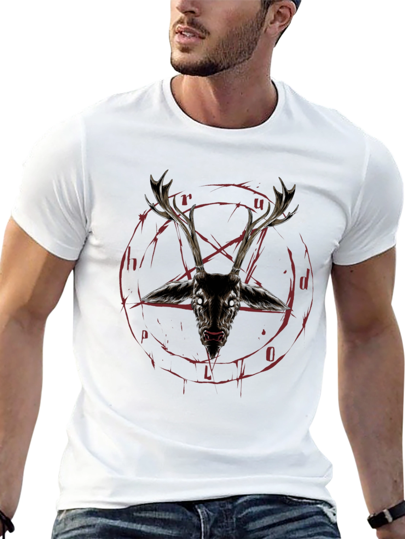 Occult Deer Head Graphic Tee