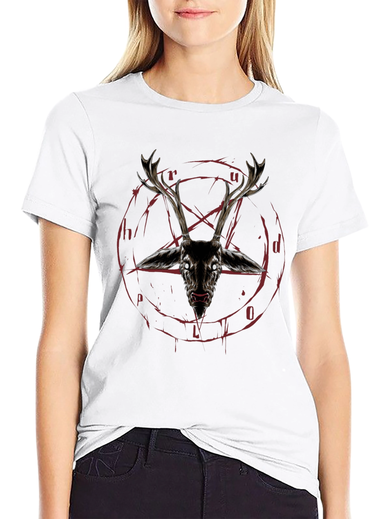 Occult Deer Head Graphic Tee