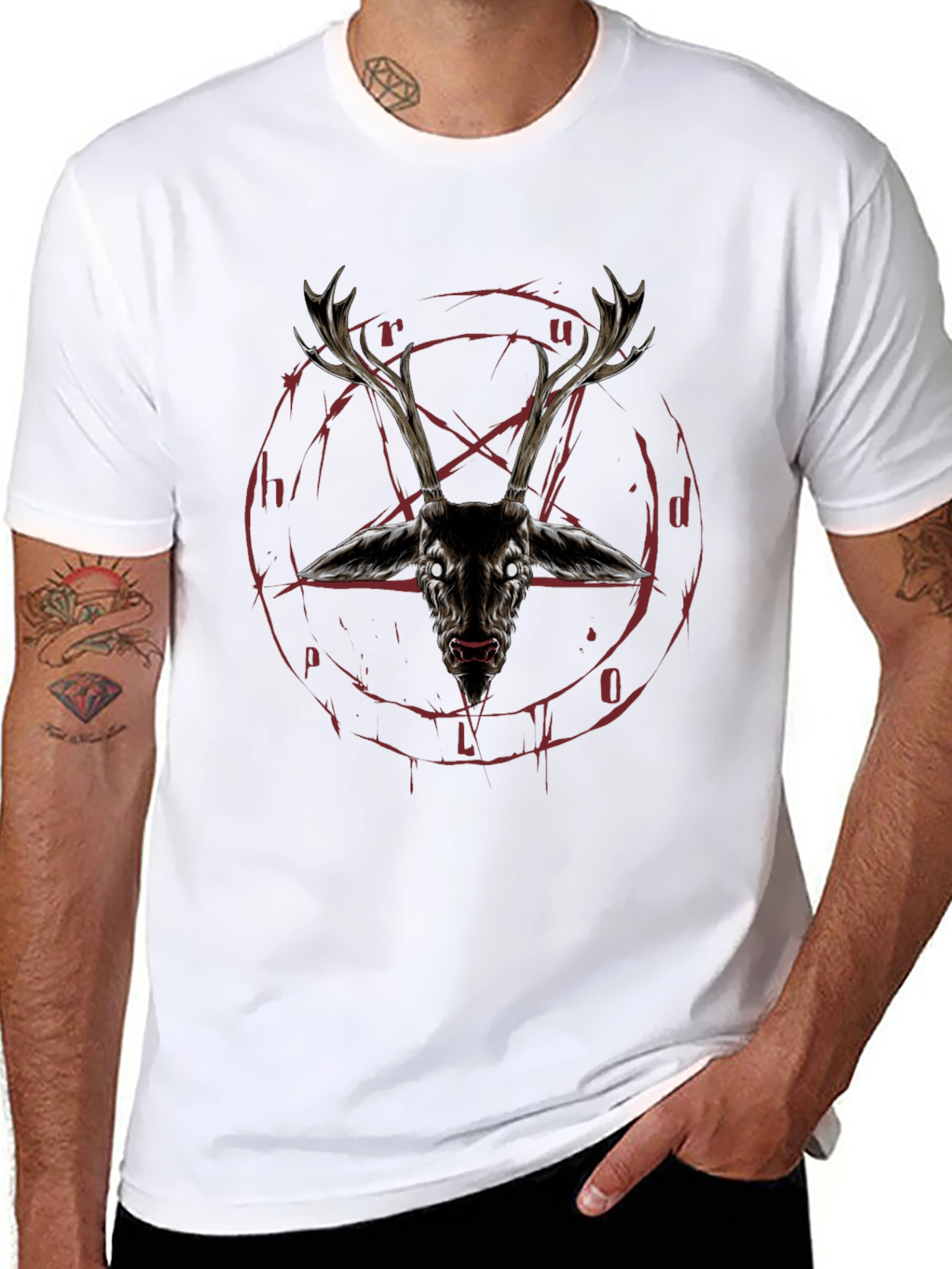 Occult Deer Head Graphic Tee