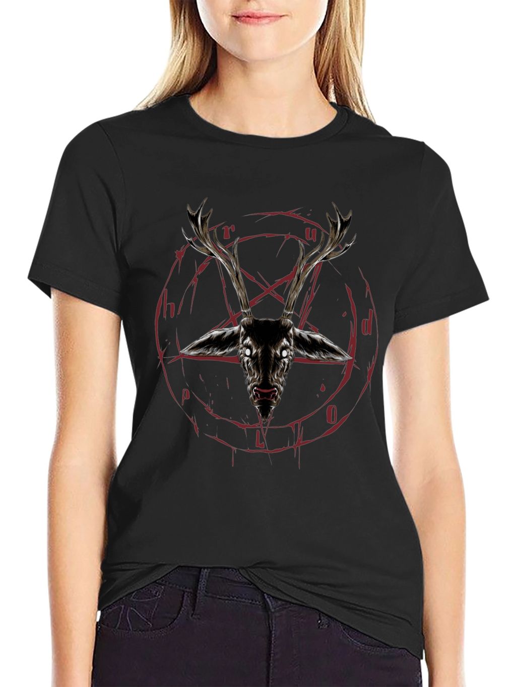 Occult Deer Head Graphic Tee