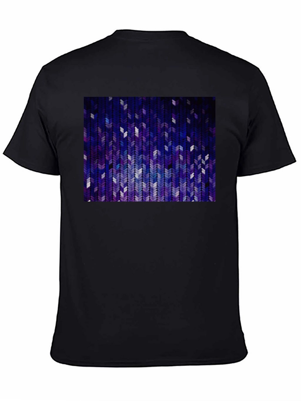 Abstract Chevron Pattern Graphic Tee - Black