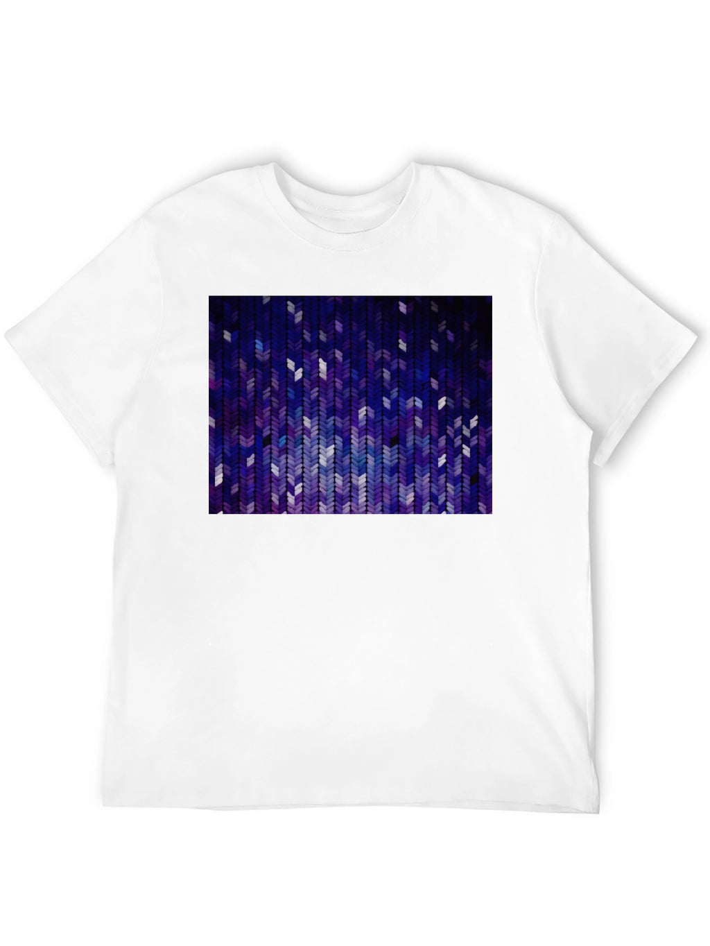 Abstract Chevron Pattern Graphic Tee - Black