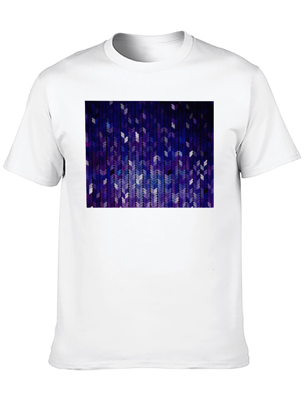 Abstract Chevron Pattern Graphic Tee - Black