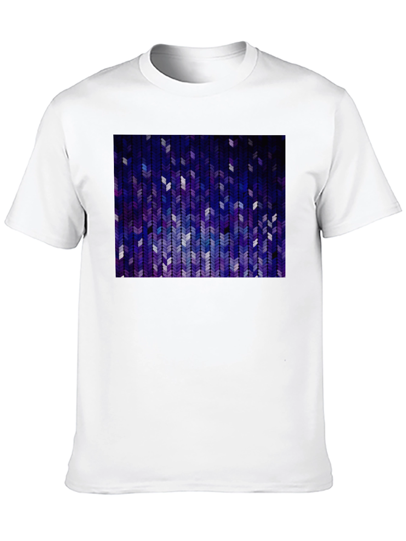 Abstract Chevron Pattern Graphic Tee - Black