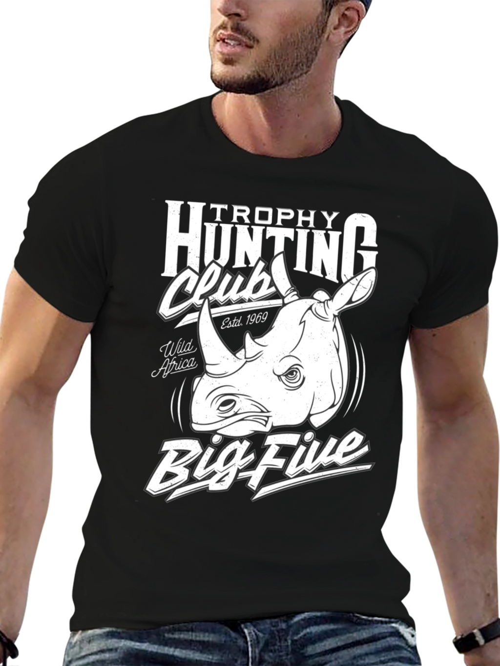 Trophy Hunting Club Big Five Rhino Graphic T-Shirt