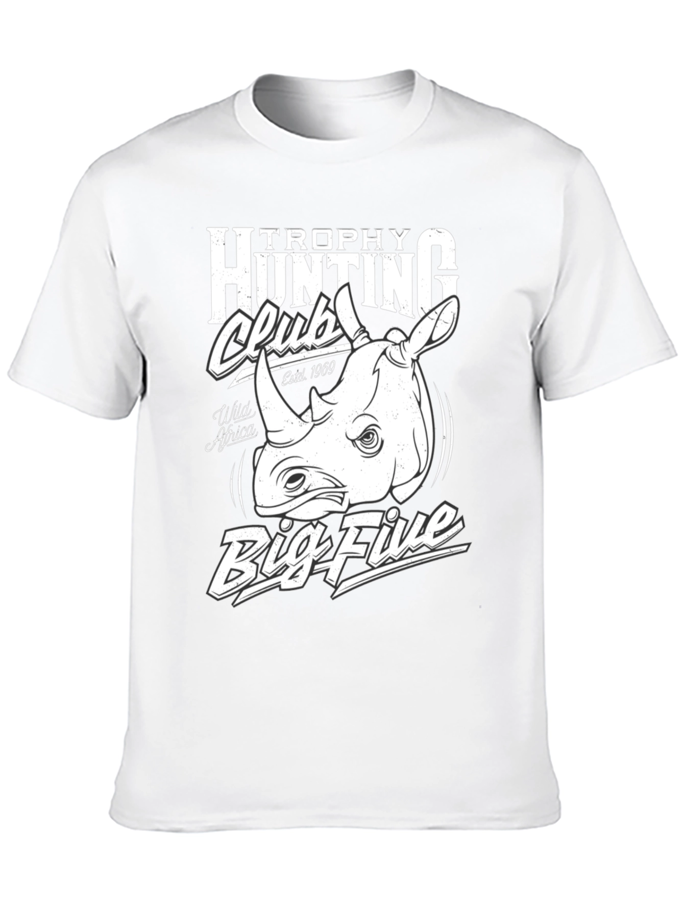 Trophy Hunting Club Big Five Rhino Graphic T-Shirt