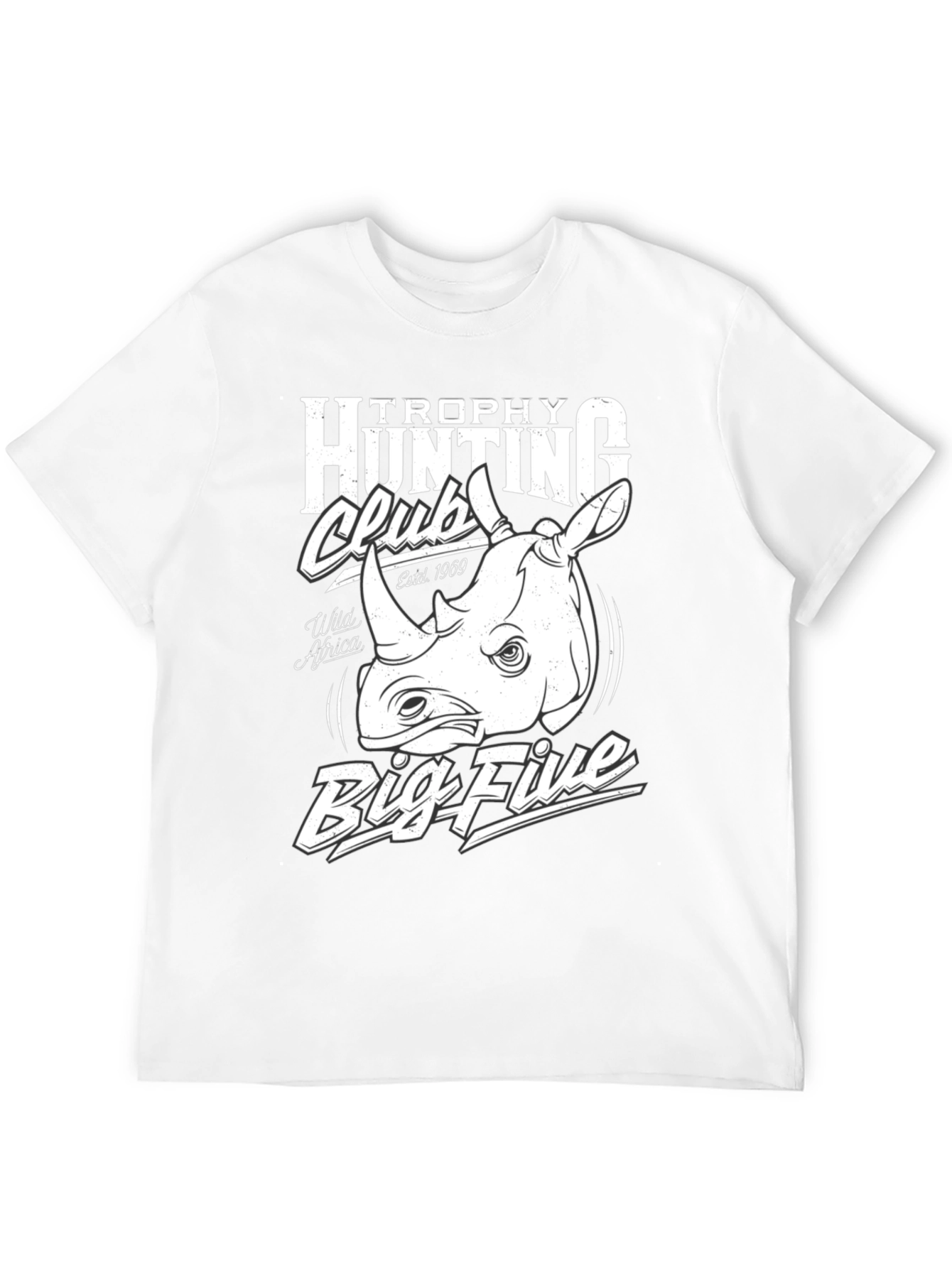 Trophy Hunting Club Big Five Rhino Graphic T-Shirt