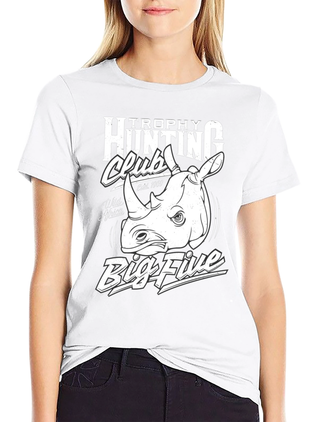 Trophy Hunting Club Big Five Rhino Graphic T-Shirt