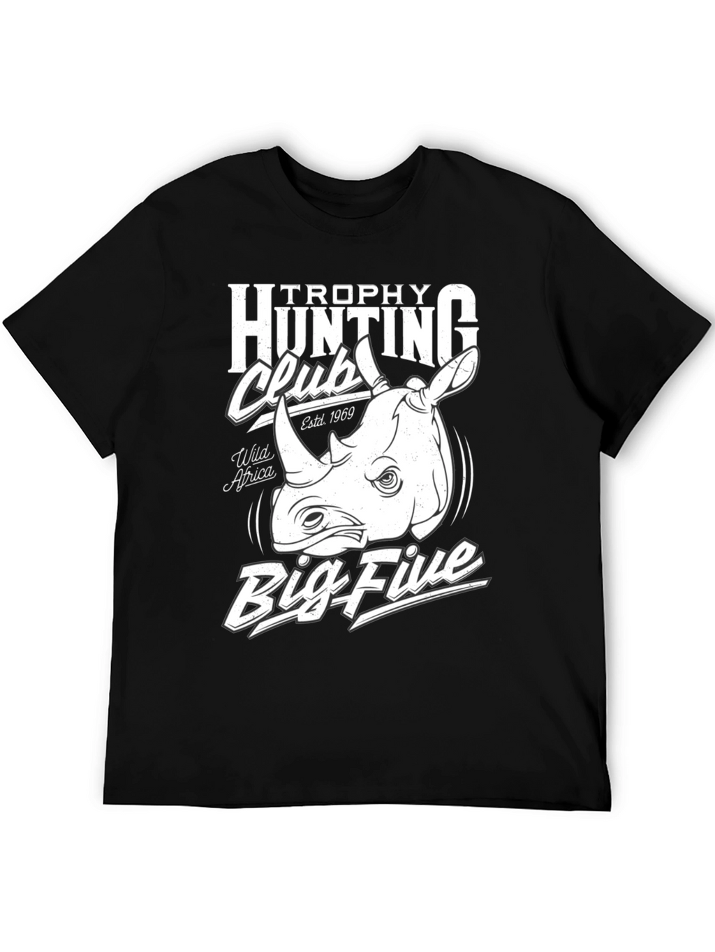 Trophy Hunting Club Big Five Rhino Graphic T-Shirt