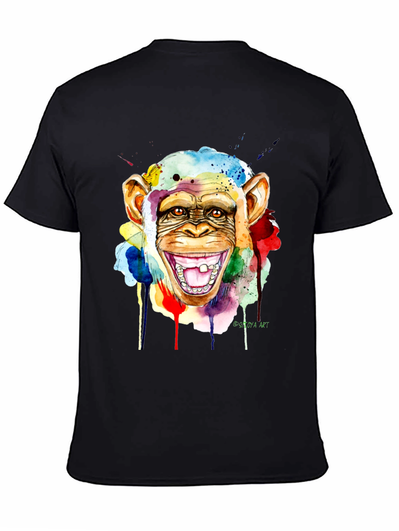 Colorful Monkey Watercolor Art Graphic T-Shirt