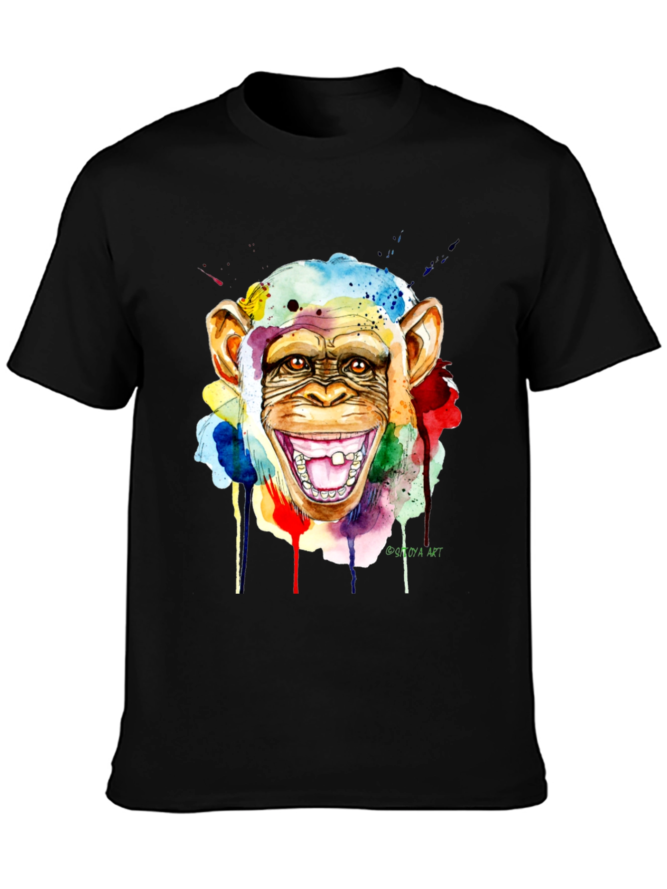 Colorful Monkey Watercolor Art Graphic T-Shirt