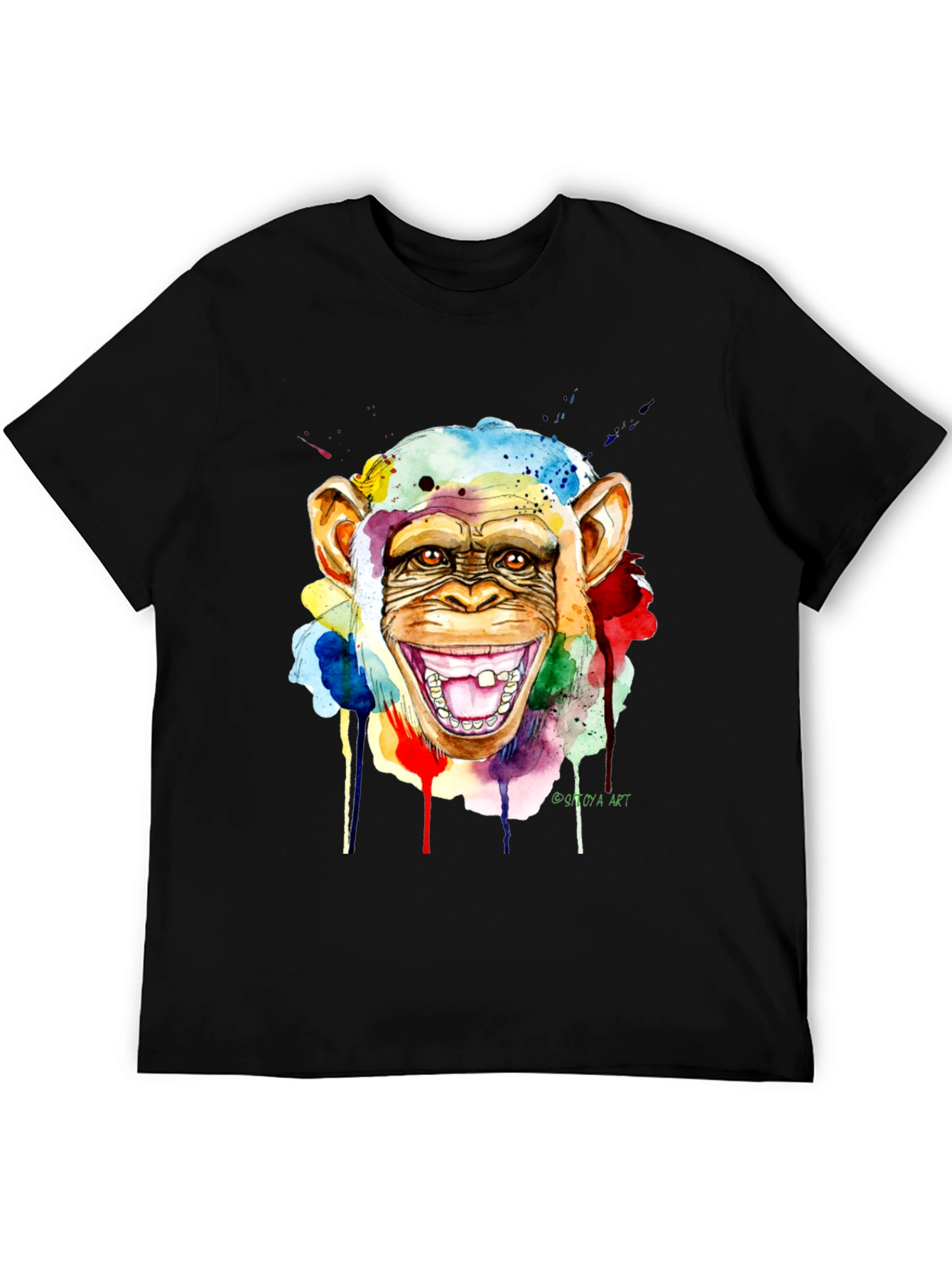 Colorful Monkey Watercolor Art Graphic T-Shirt