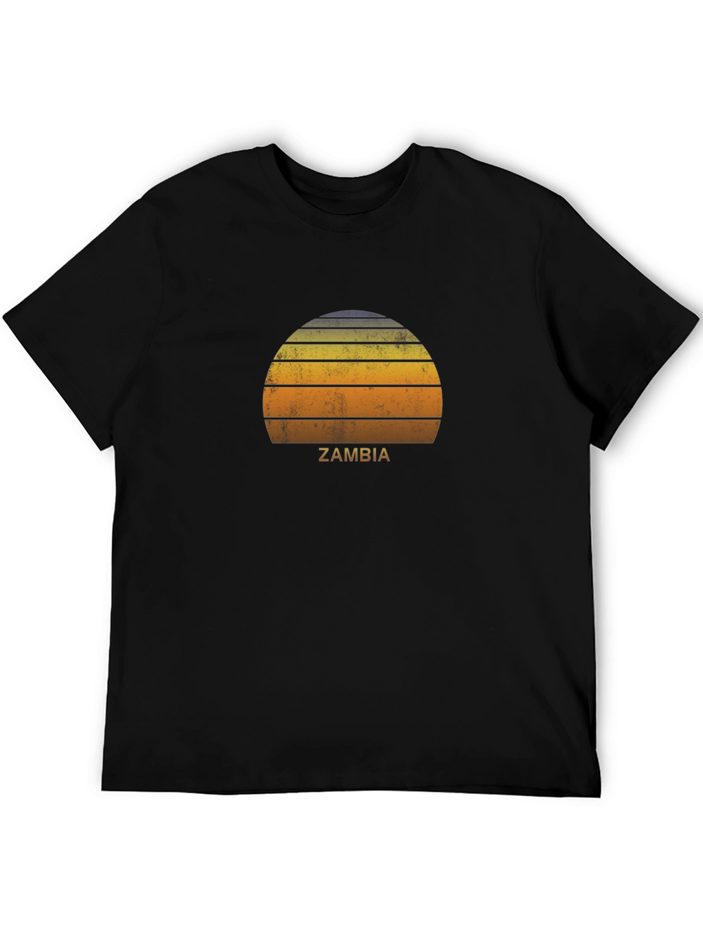 Zambia Retro Sunset Graphic T-Shirt