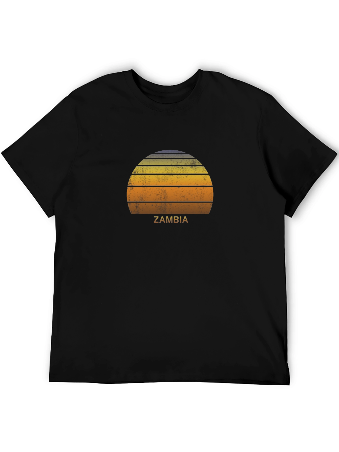 Zambia Retro Sunset Graphic T-Shirt