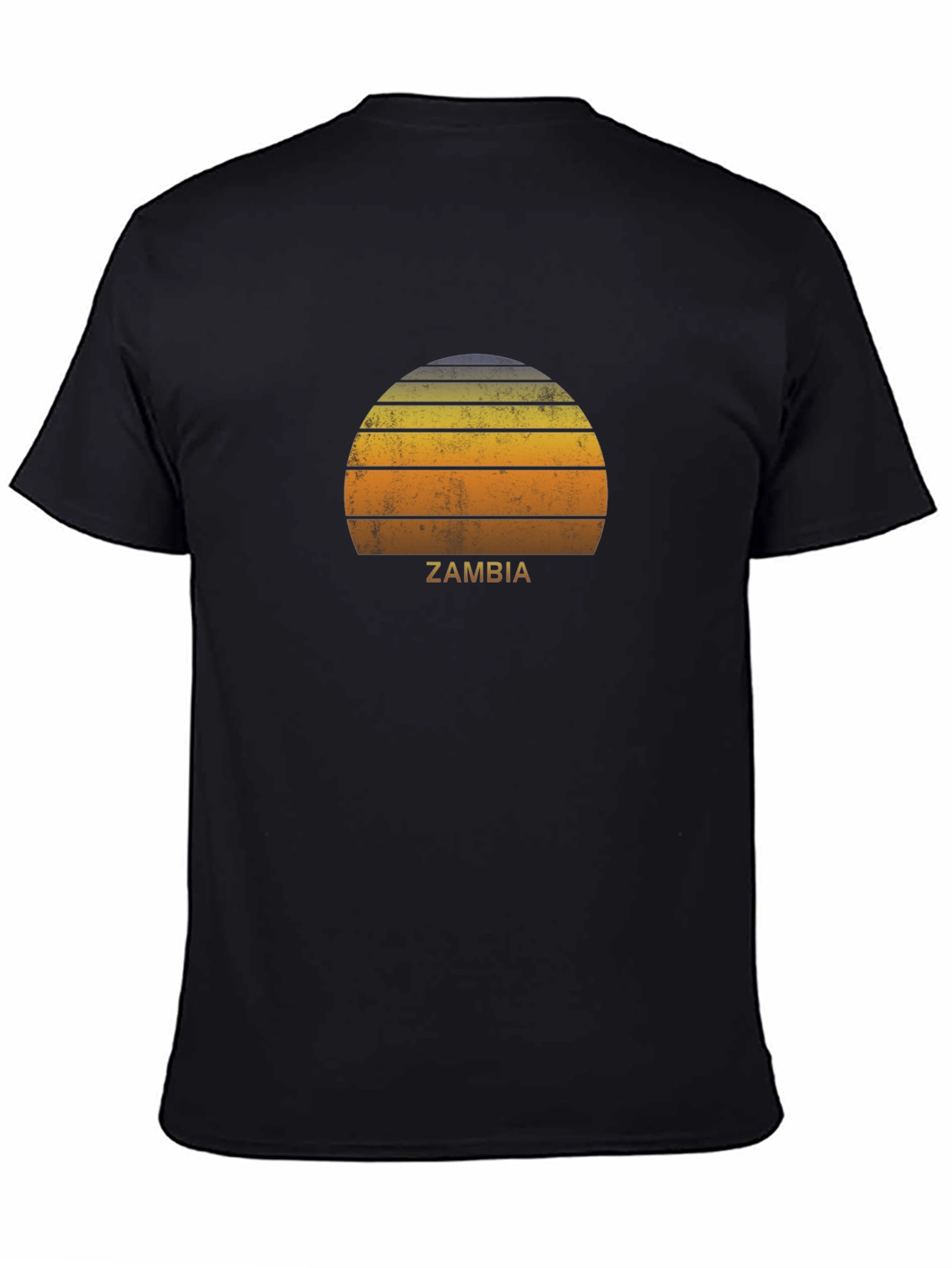Zambia Retro Sunset Graphic T-Shirt