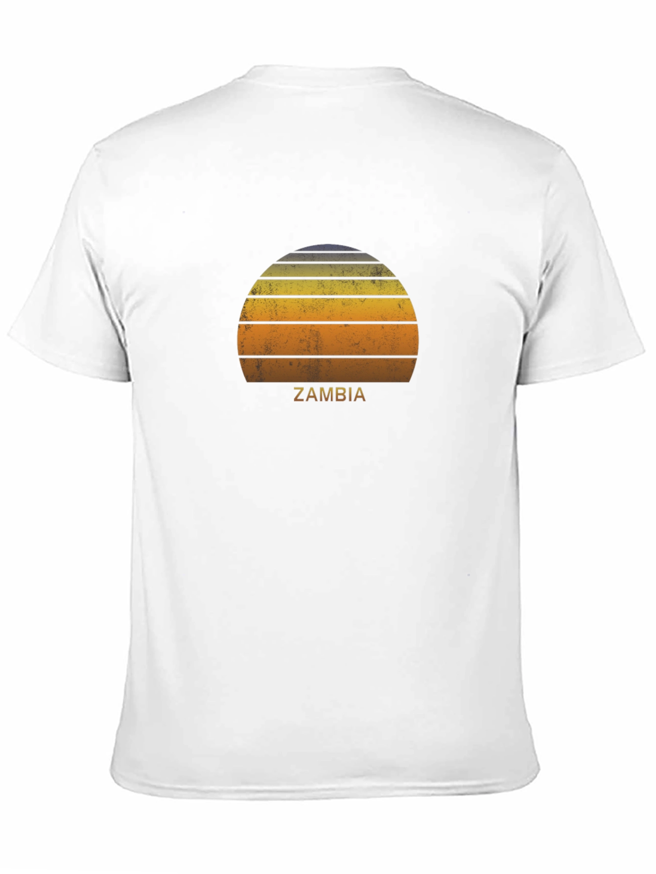 Zambia Retro Sunset Graphic T-Shirt