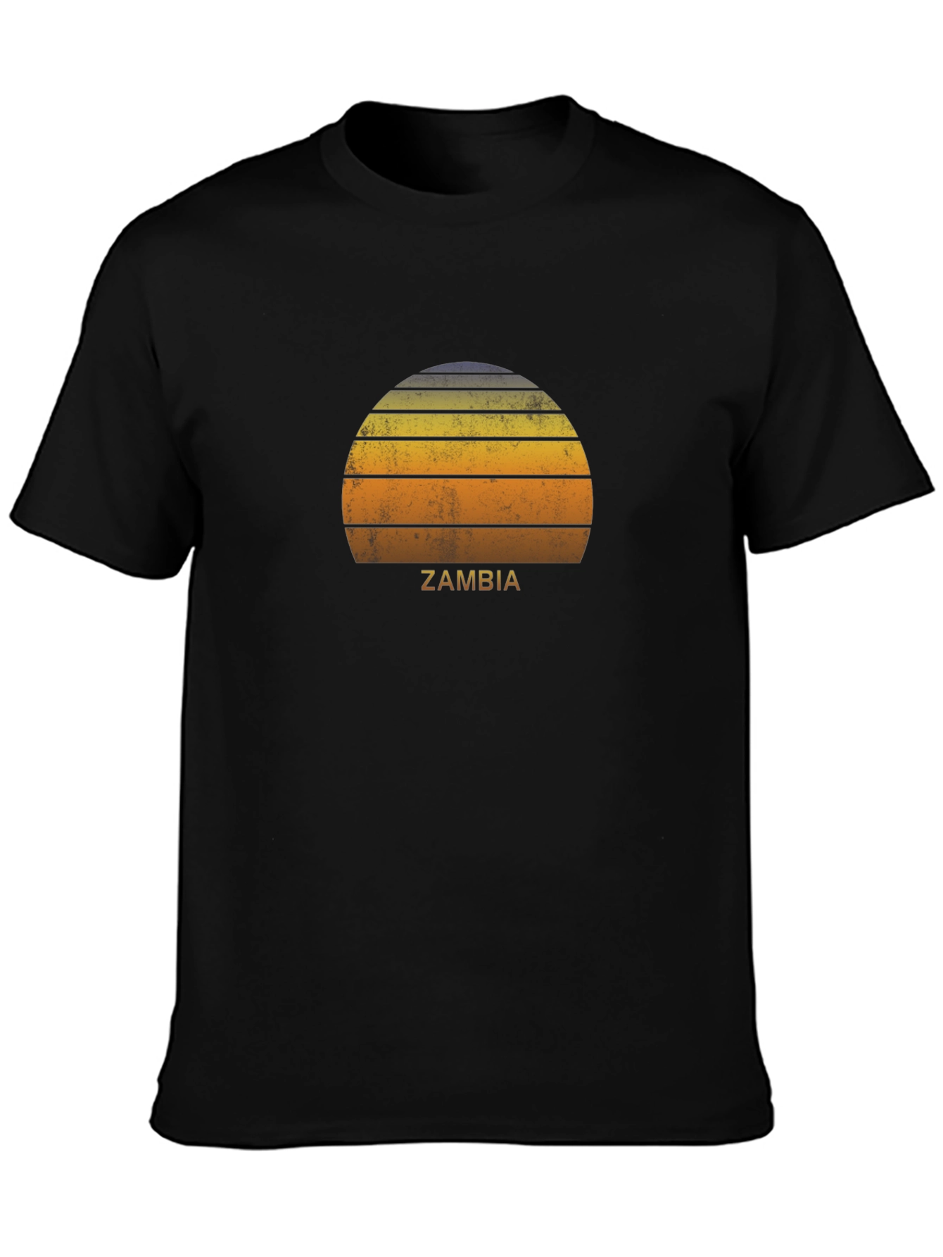 Zambia Retro Sunset Graphic T-Shirt