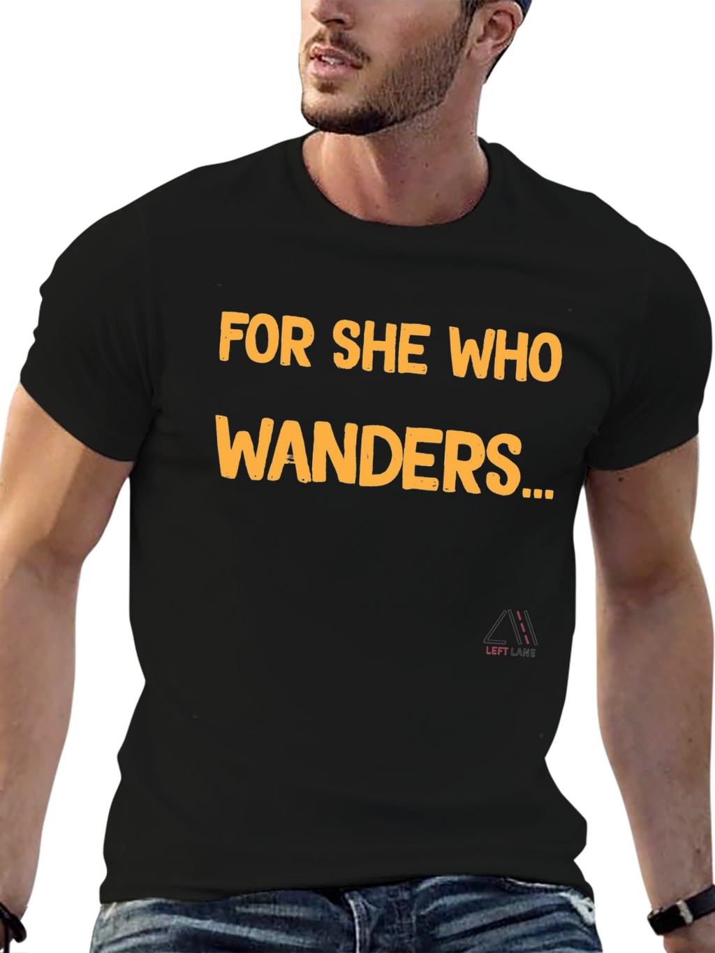 For She Who Wanders Graphic Tee - Black