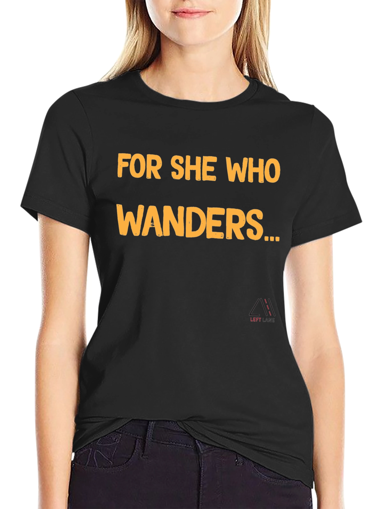 For She Who Wanders Graphic Tee - Black