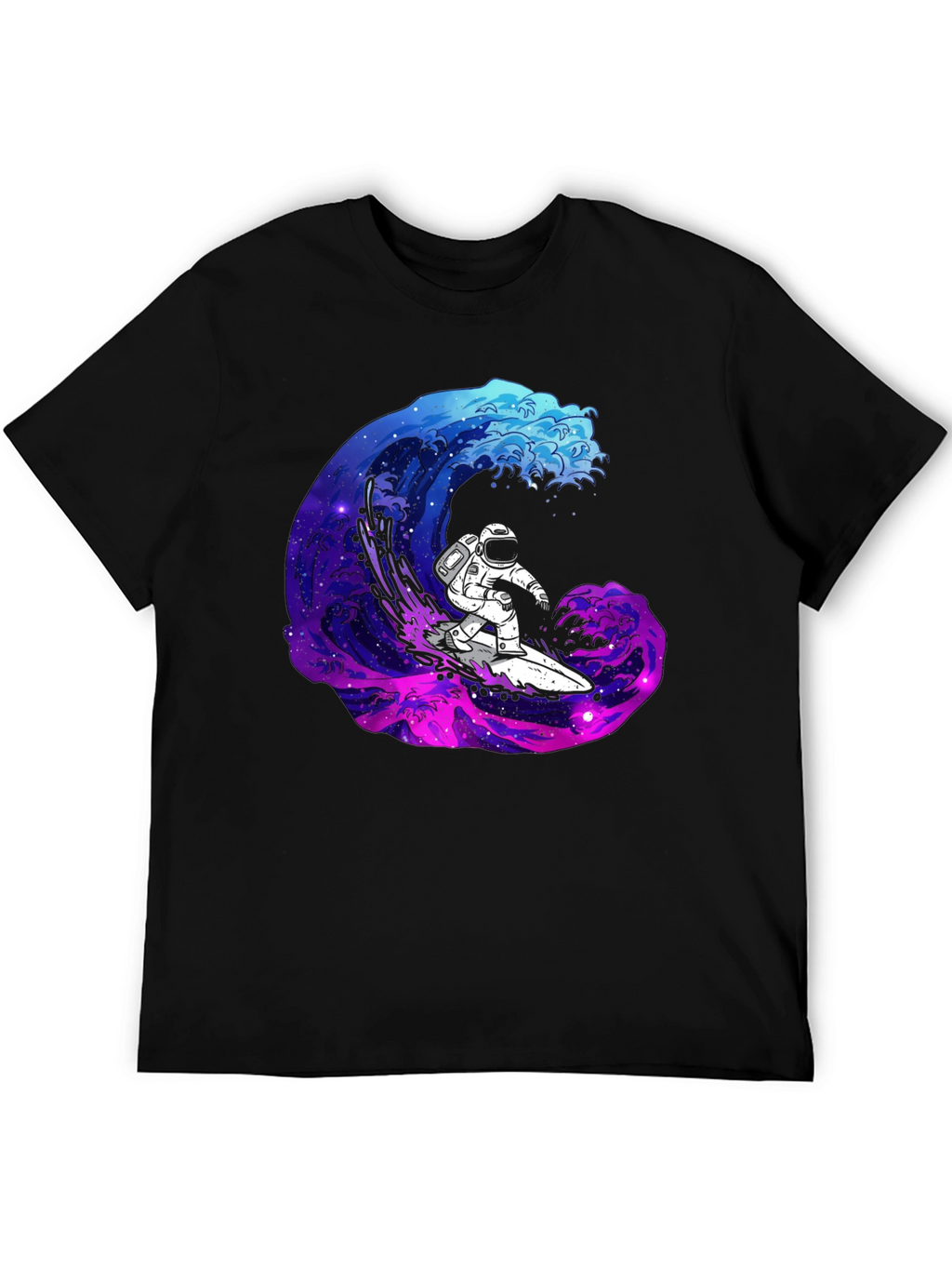 Astronaut Surfing Galaxy Wave T-Shirt