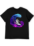 Astronaut Surfing Galaxy Wave T-Shirt