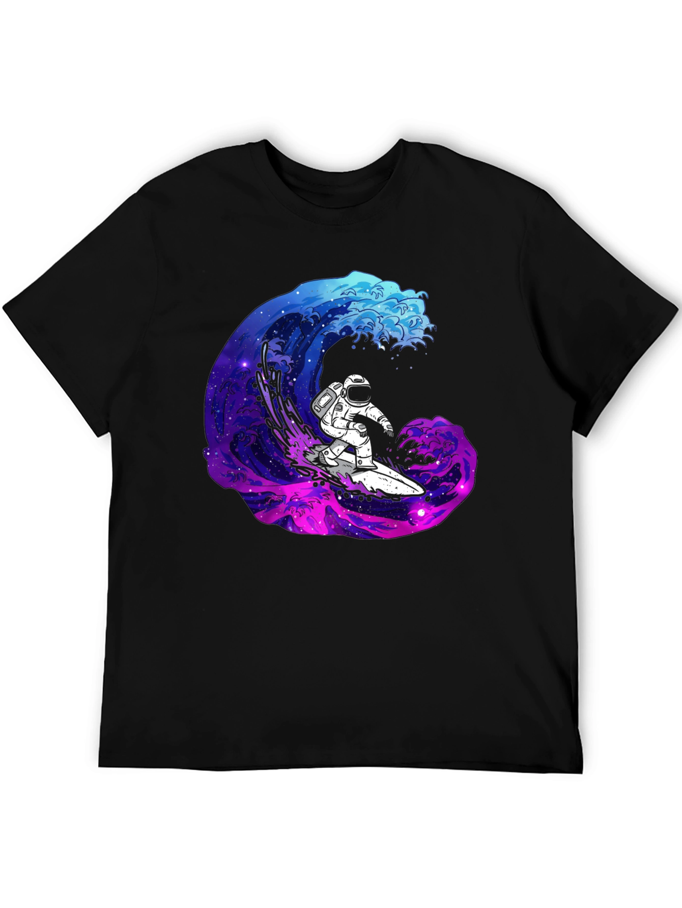 Astronaut Surfing Galaxy Wave T-Shirt