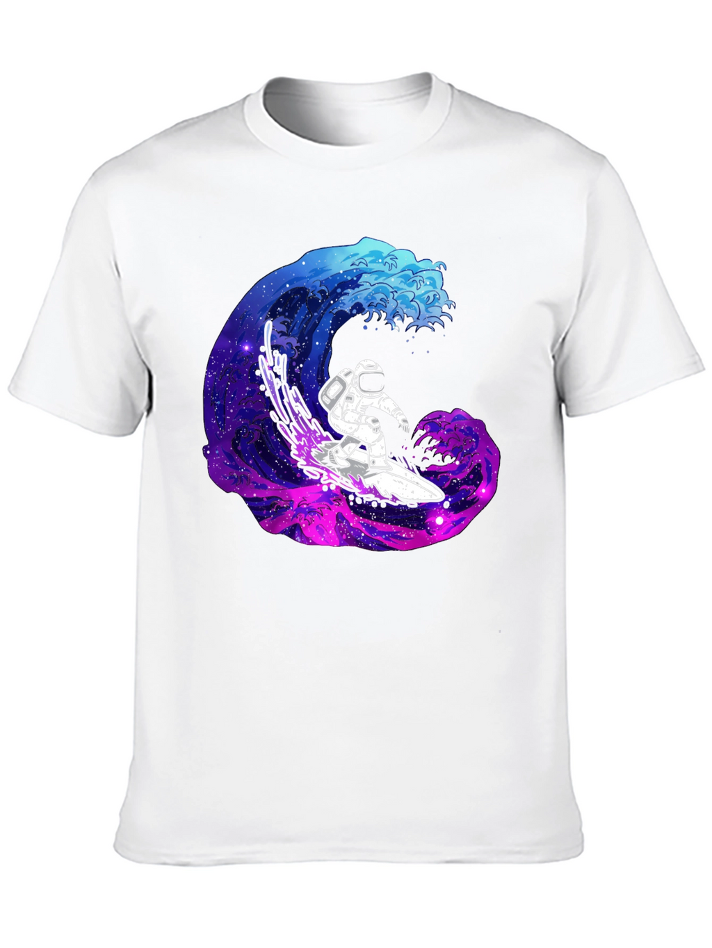 Astronaut Surfing Galaxy Wave T-Shirt
