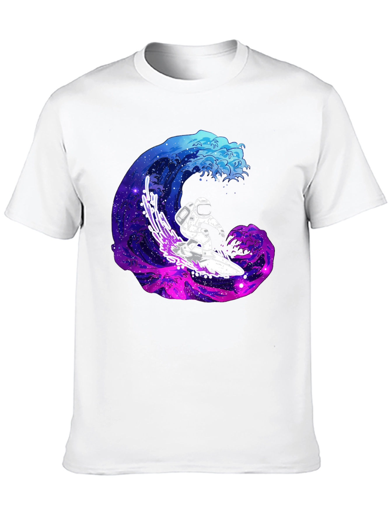 Astronaut Surfing Galaxy Wave T-Shirt