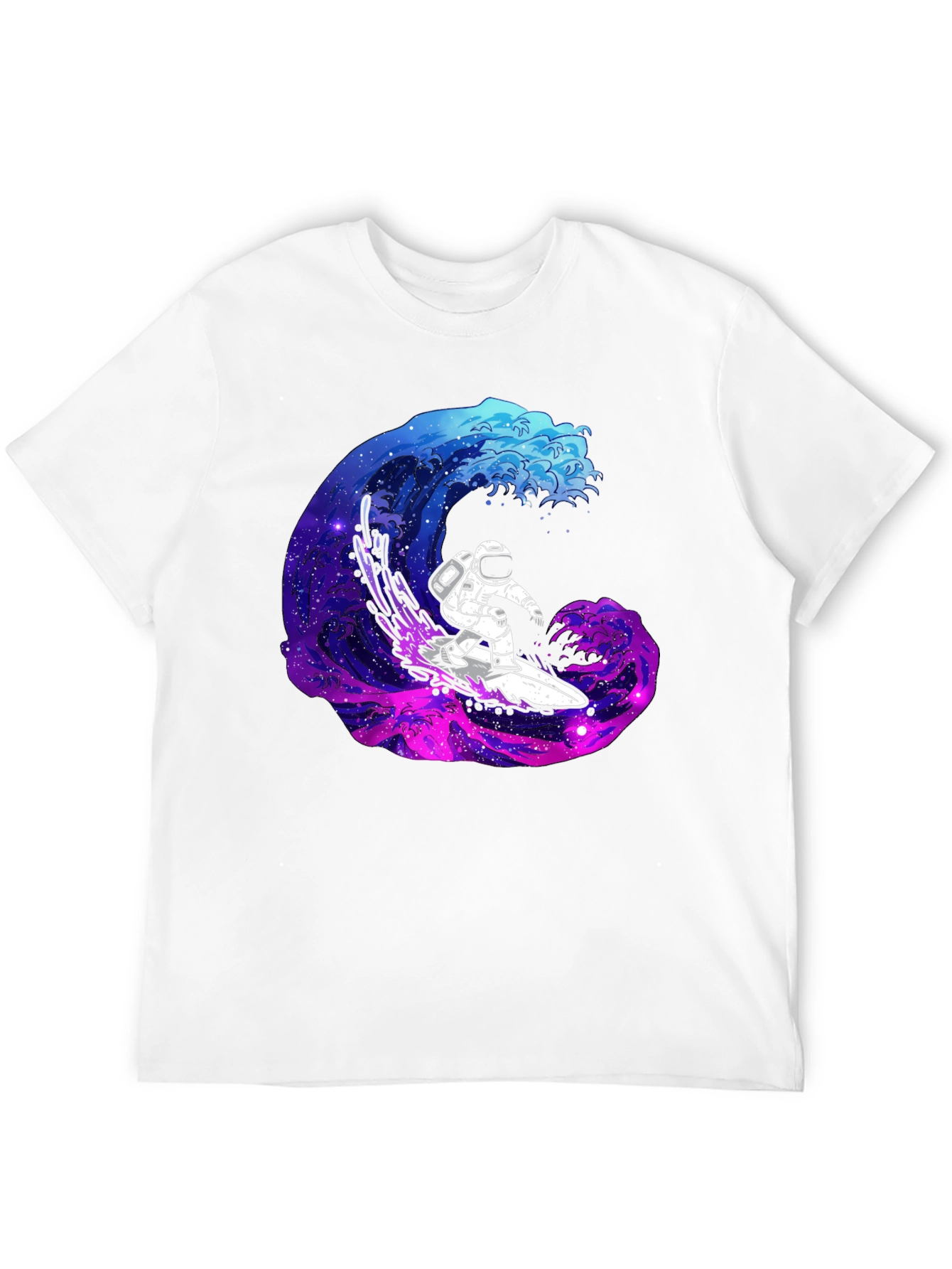 Astronaut Surfing Galaxy Wave T-Shirt