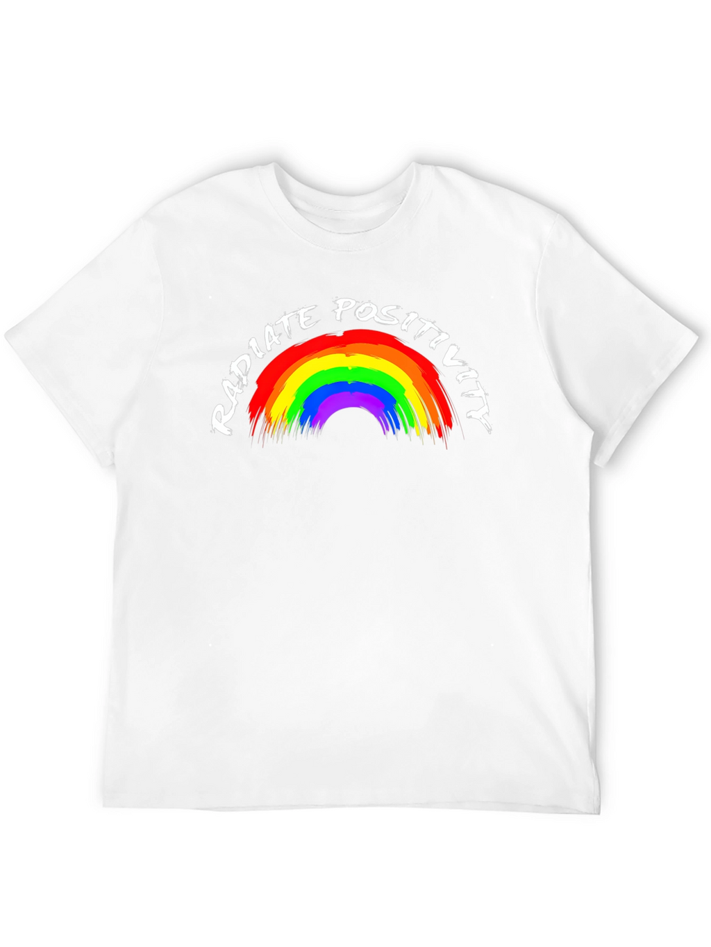 Radiate Positivity Rainbow Graphic Tee - Black