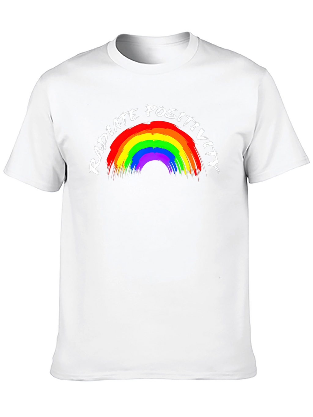 Radiate Positivity Rainbow Graphic Tee - Black