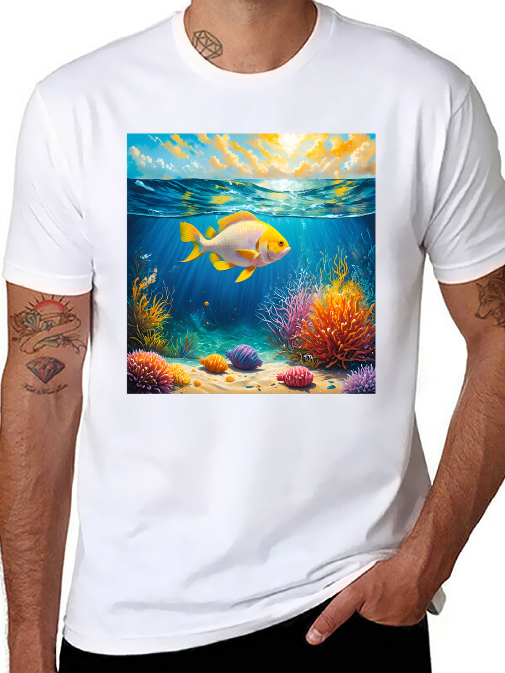Underwater Goldfish Graphic Tee