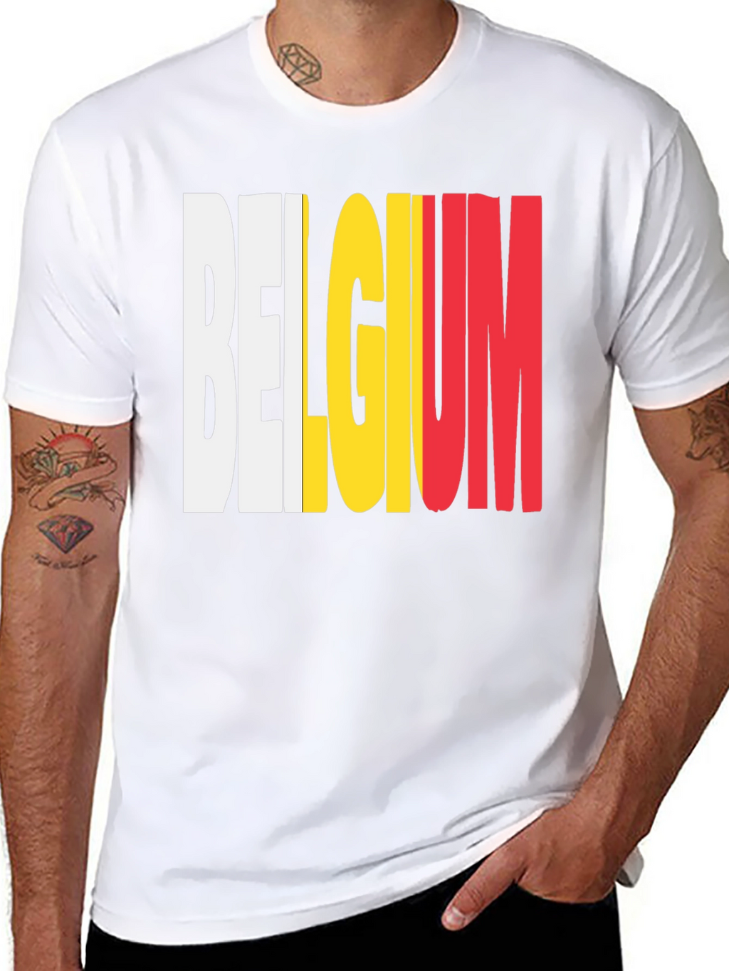 Belgium Flag T-Shirt - Black Graphic Tee