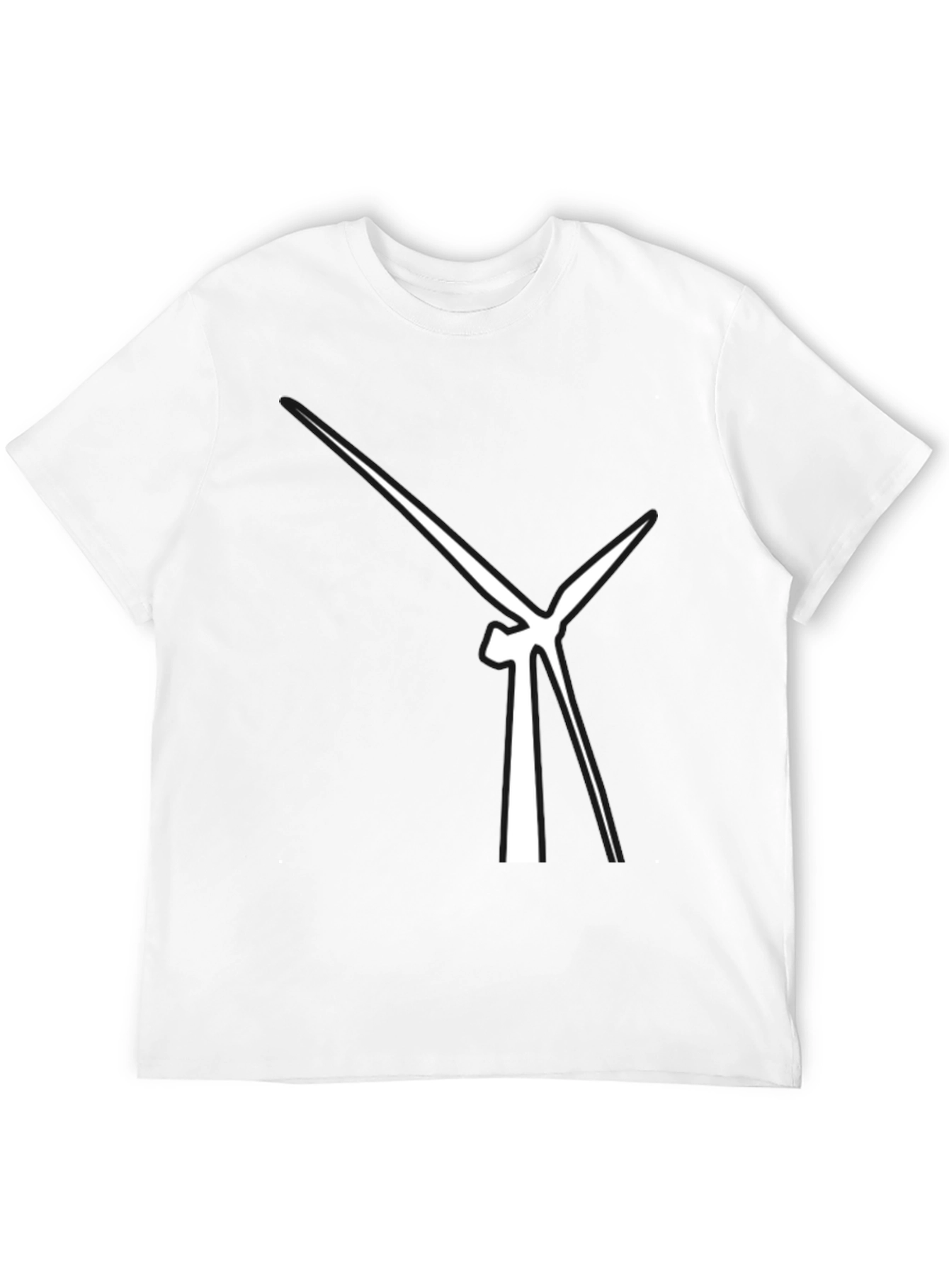 Abstract Wind Turbine Graphic Tee - Modern Black T-Shirt