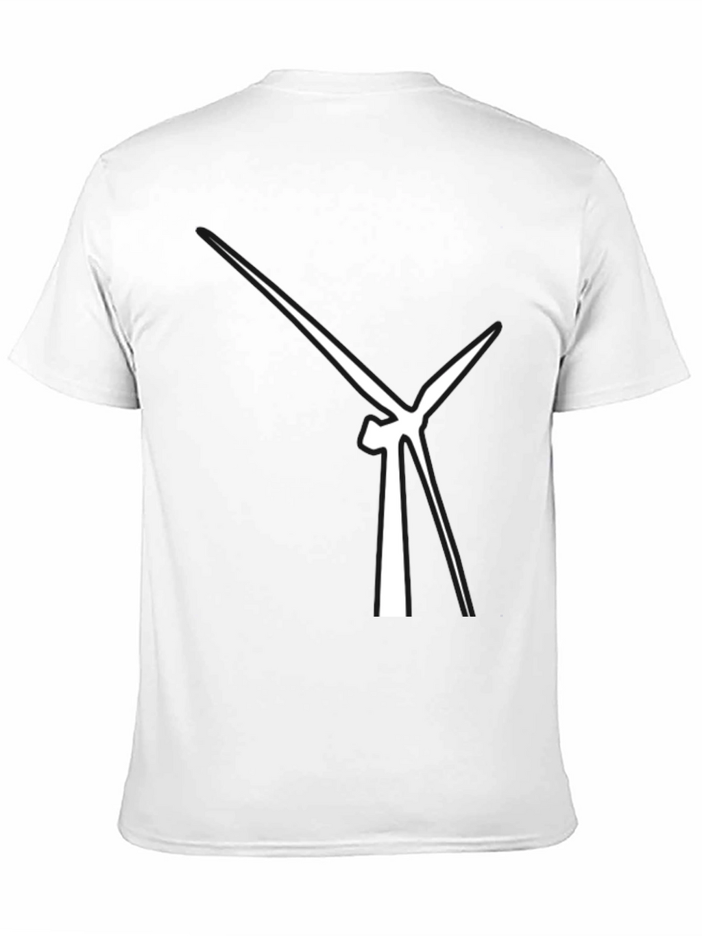 Abstract Wind Turbine Graphic Tee - Modern Black T-Shirt