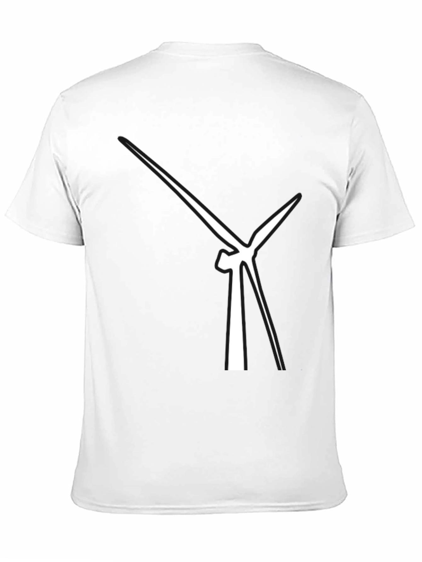 Abstract Wind Turbine Graphic Tee - Modern Black T-Shirt