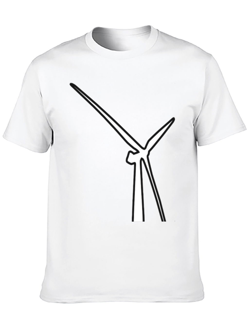Abstract Wind Turbine Graphic Tee - Modern Black T-Shirt